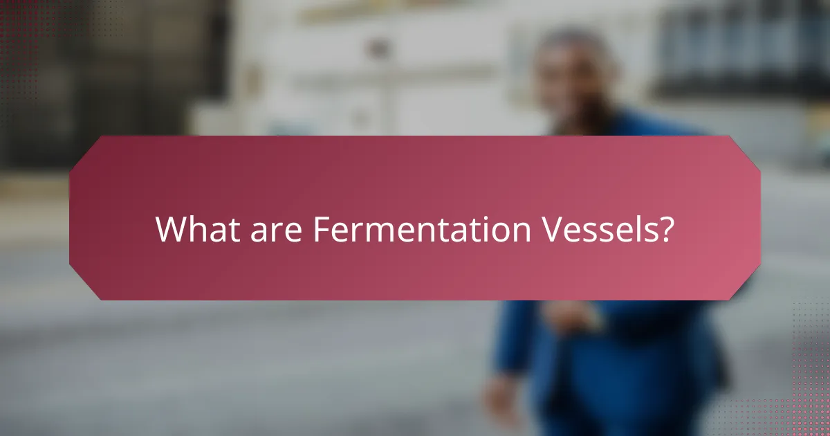 What are Fermentation Vessels?