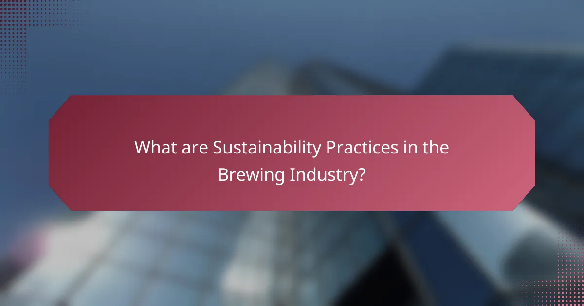 What are Sustainability Practices in the Brewing Industry?