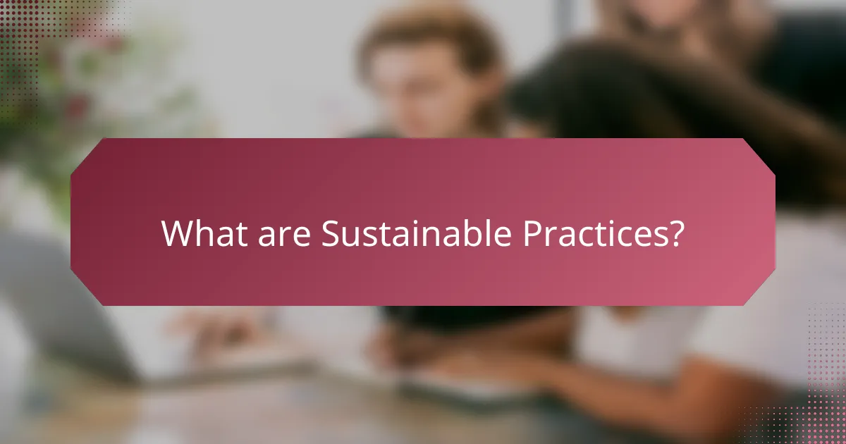 What are Sustainable Practices?