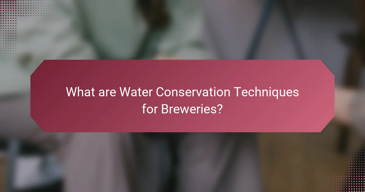What are Water Conservation Techniques for Breweries?