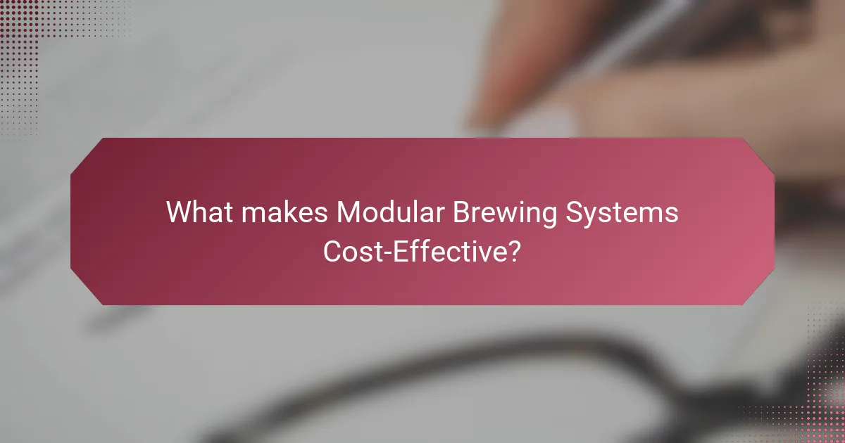 What makes Modular Brewing Systems Cost-Effective?